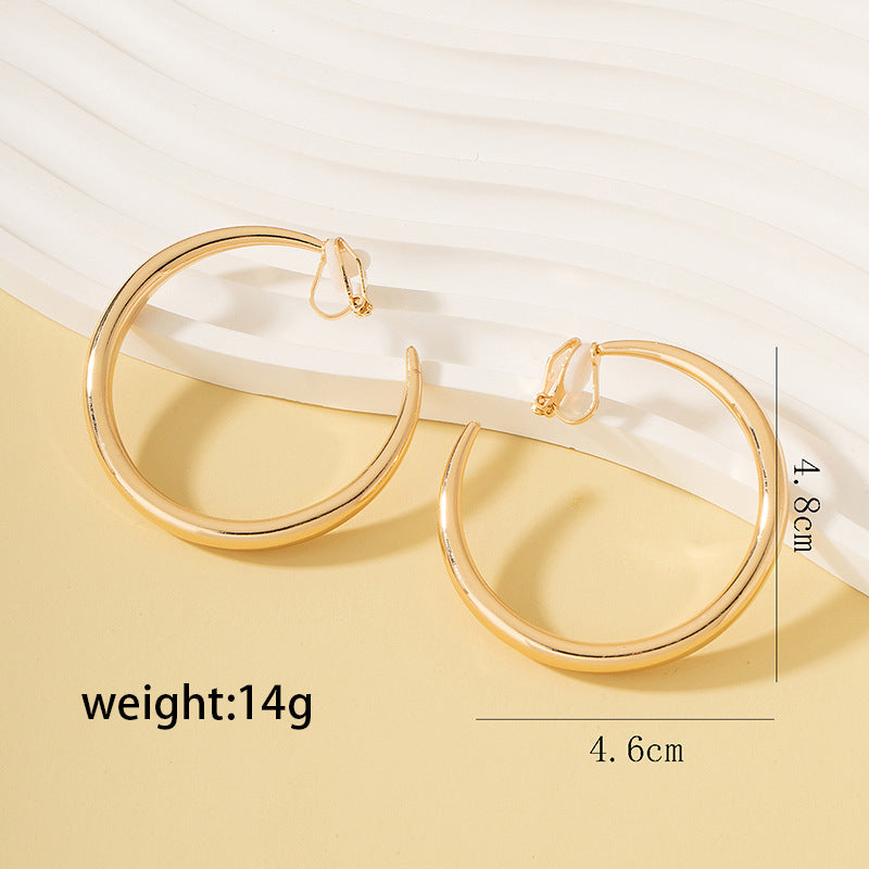 Wholesale Minimalist Gold Hoop Ear Clips,  Alloy Fashion Accessory,  Boutique Resale Gift