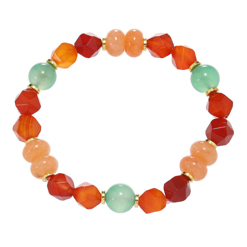Wholesale Retro Ethnic Colorful Irregular Natural Stone Bracelet Anniversary Celebration Gift Jewelry Accessory