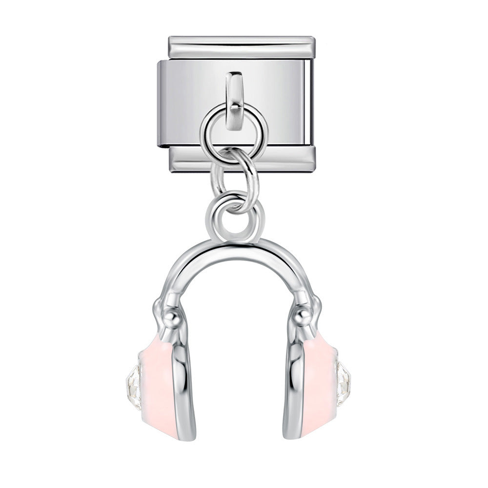 Wholesale Italian Charm Bracelet 9mm DIY Cute silver pendant  Creative Stainless Steel Composable Bracelet