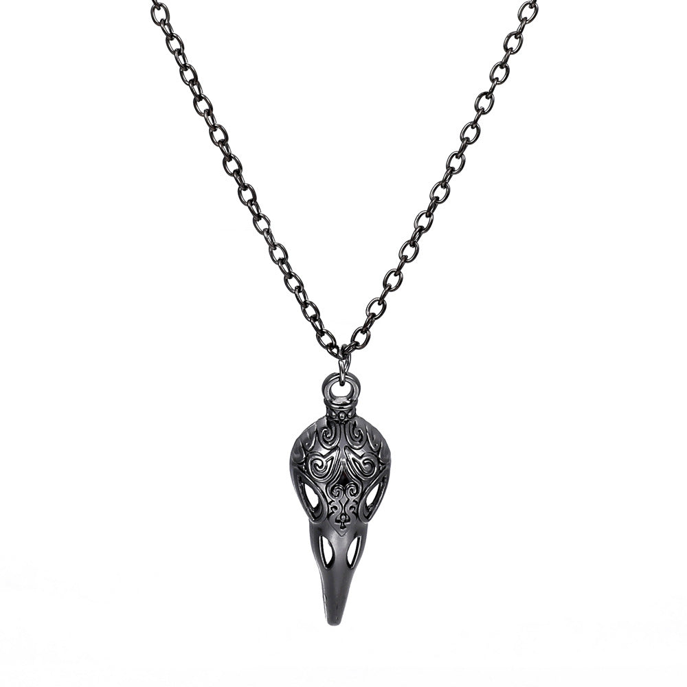 Wholesale  Gothic Punk Crow Skull Pendant Necklace