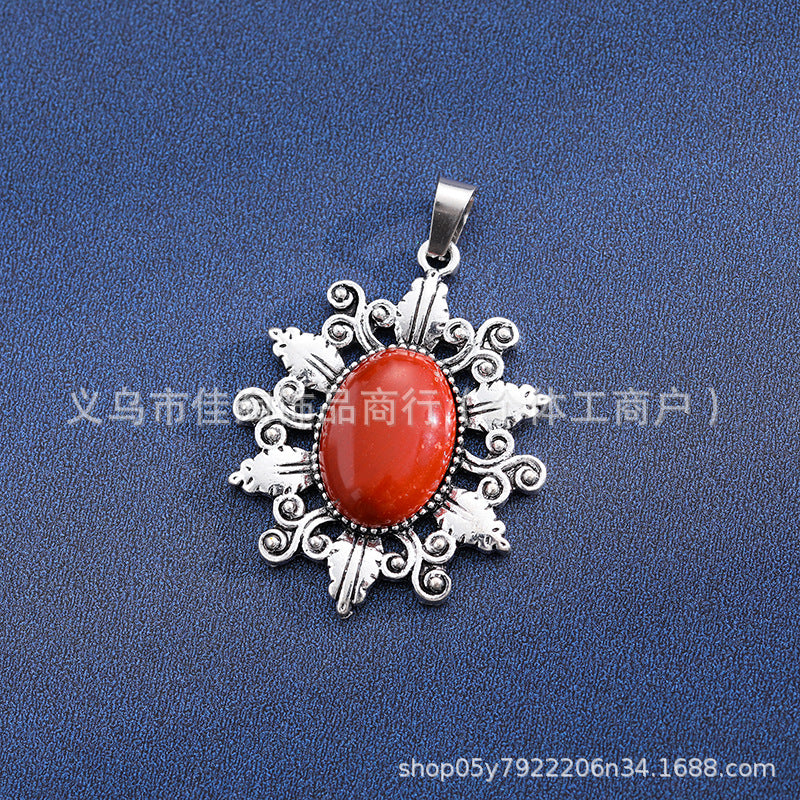 Wholesale  natural stone amethyst pink crystal pendant