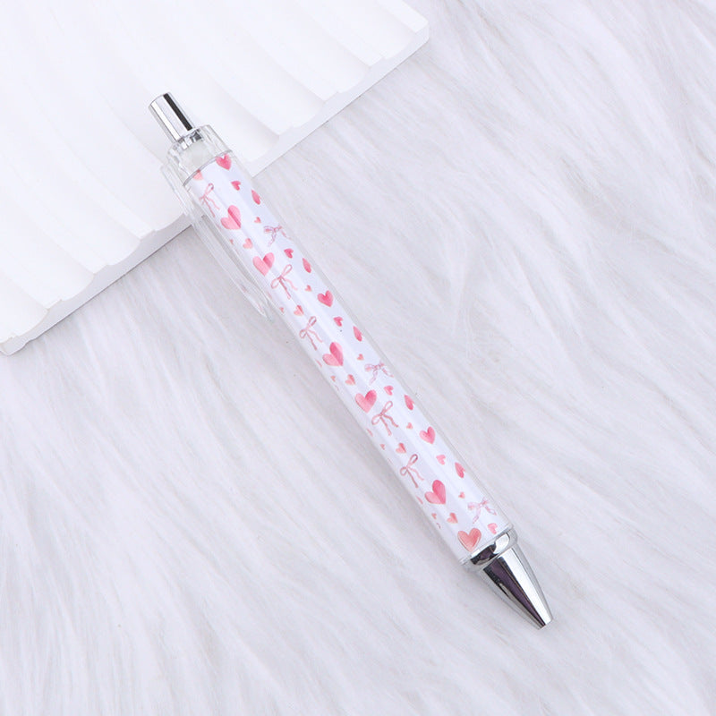 Wholesale Pink Bow Heart Roll Paper Ballpoint Pen