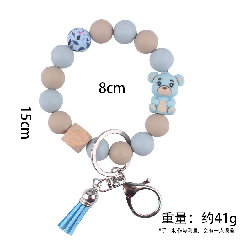Wholesale Cartoon Three-dimensional Bear Silicone Keychain