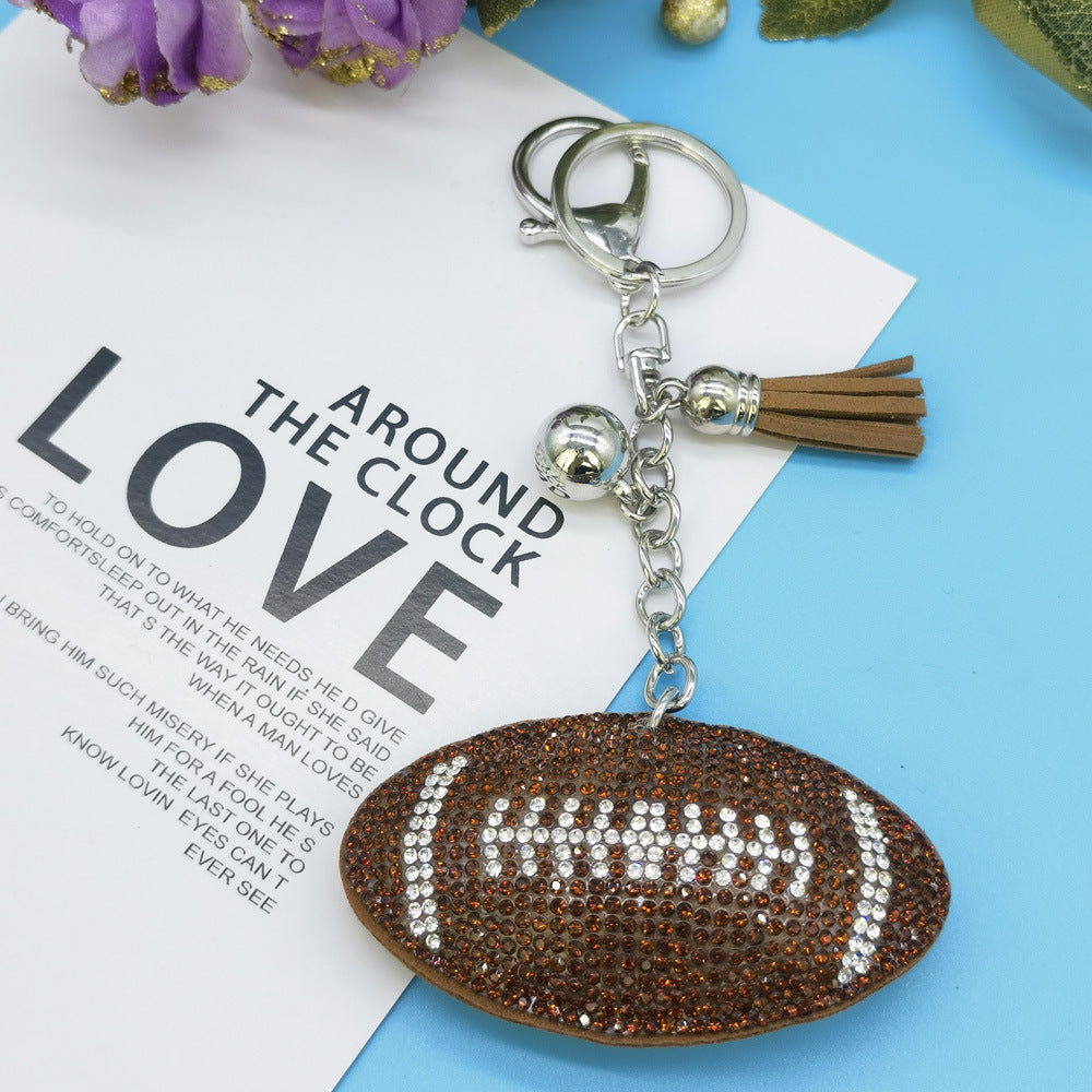 Wholesale  Diamond-encrusted Volleyball Keychain