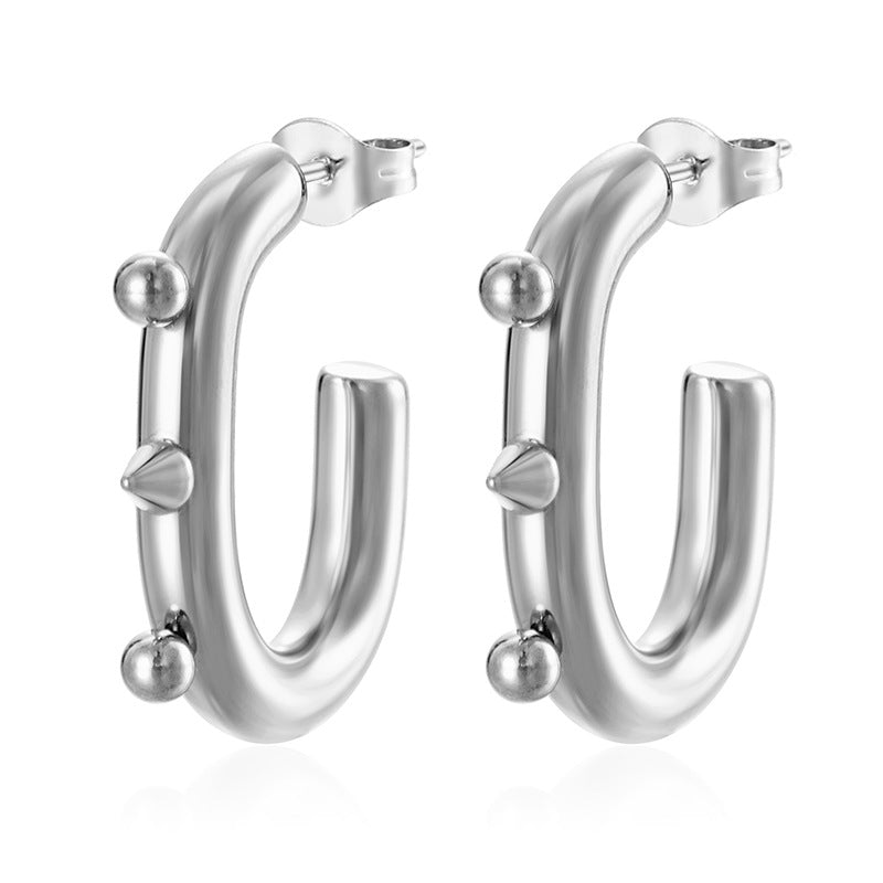Wholesale Oval stainless steel earrings
