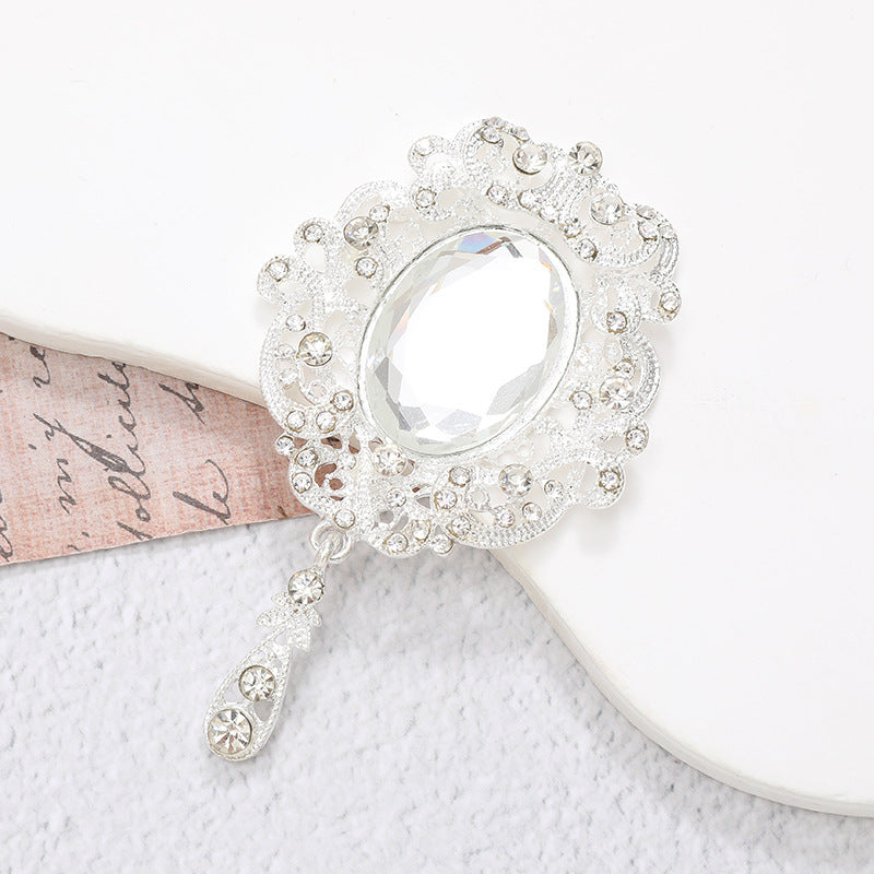 Wholesale  Diamond Pearl Flower Sun God flower brooch gem pendant