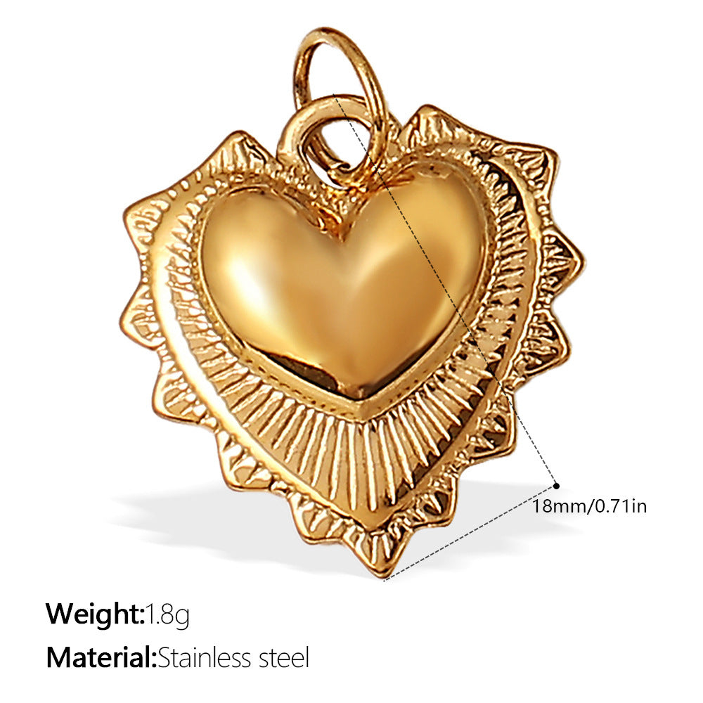 Wholesale  Variety of Peach Heart Stainless Steel Pendant Accessories Collection Lava Diamond Heart DIY Necklace Jewelry
