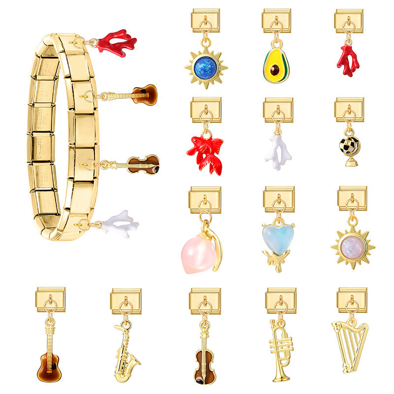 Wholesale 9mm Italian Charm Starter Bracelets DIY Pendant Stainless Steel Composable Bracelet