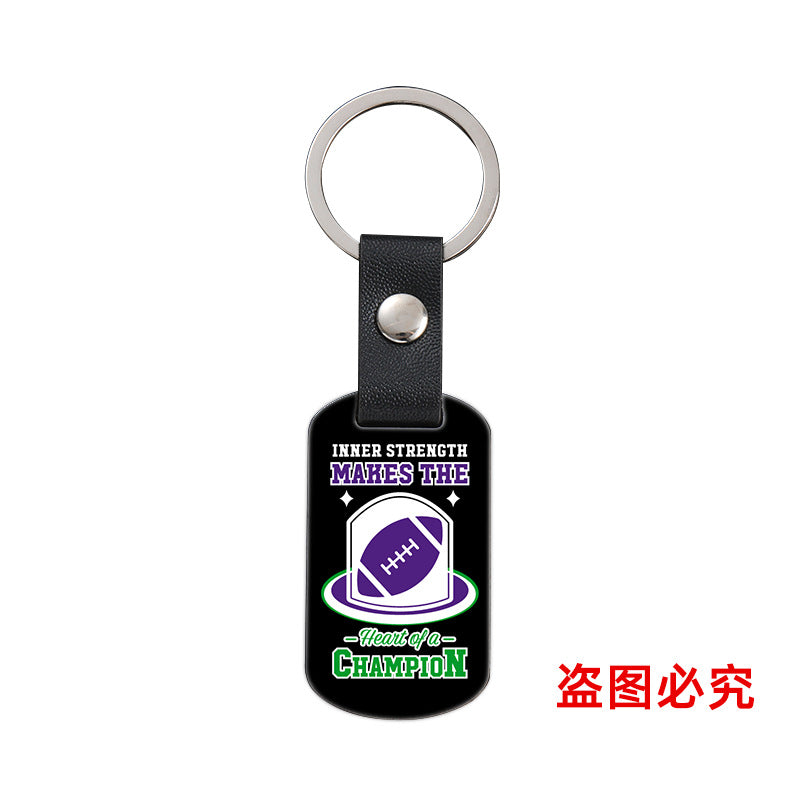 Wholesale Leather Buckle Football Metal Keychain ACC-KC-Ganggu033