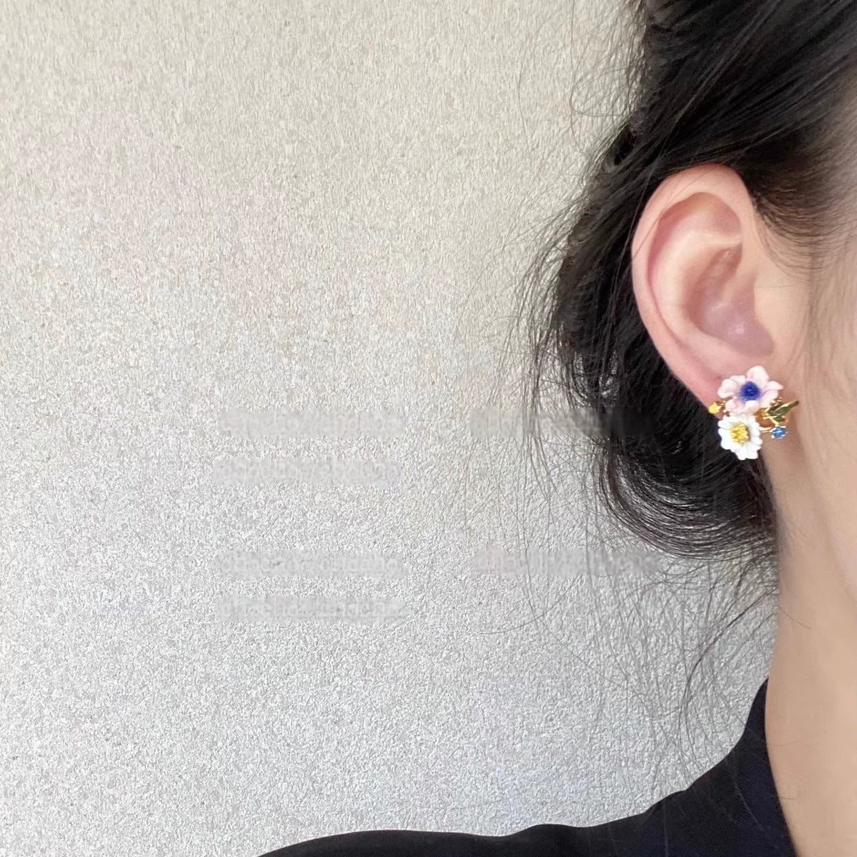 Wholesale retro enamel flower earrings