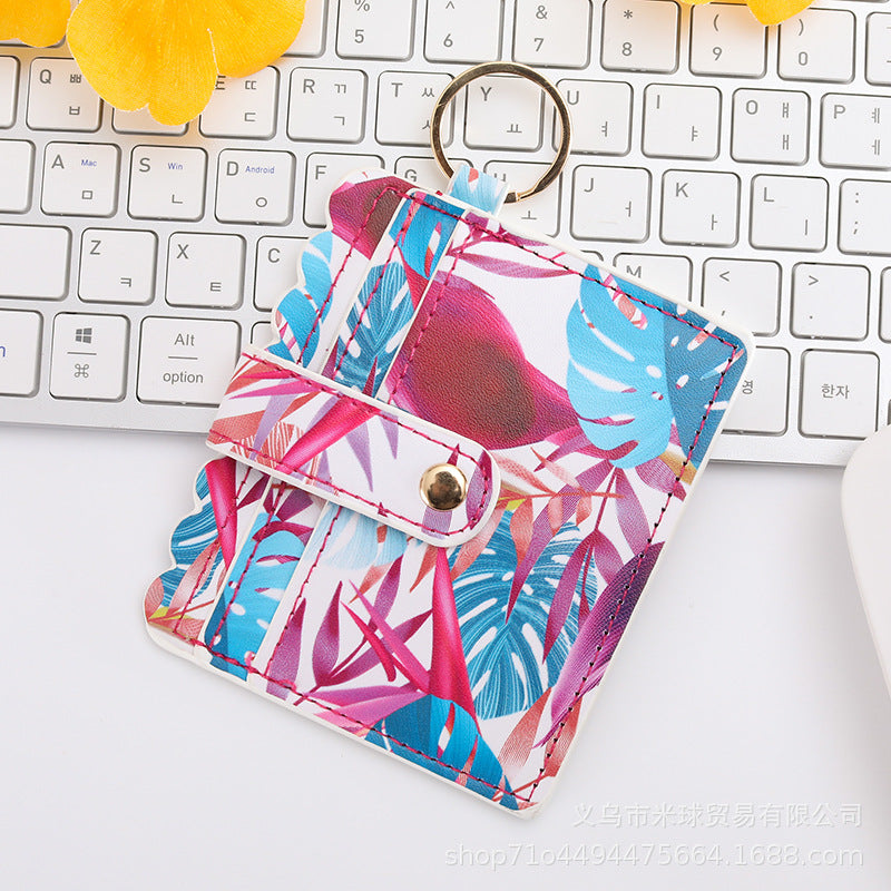 Wholesale Independence Day Cow Print Leopard Print PU Pickup Bag Keychain ACC-KC-MiQiu004