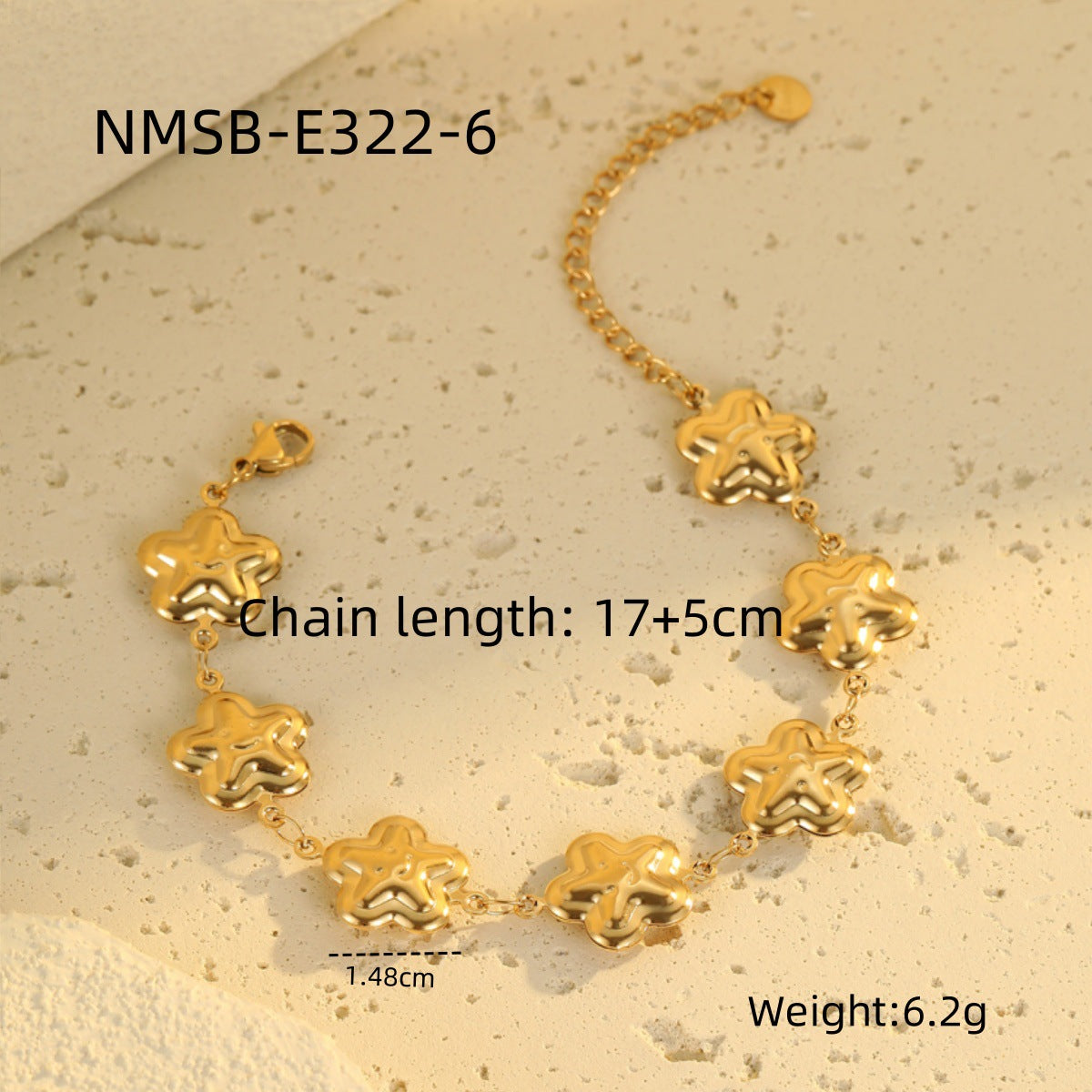 Wholesale Stainless Steel  Light Luxury Butterfly Flower Pendant Bracelet