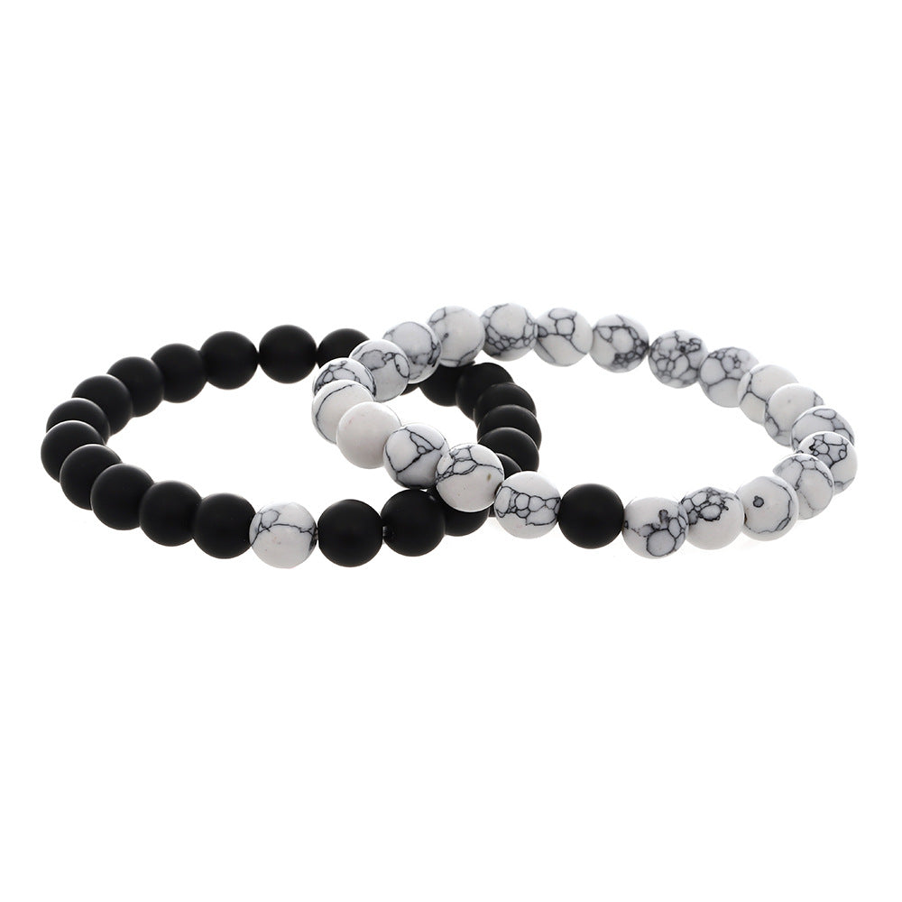 Wholesale Trendy Turquoise Couple Bead Bracelet Handmade Fashion Jewelry Accessory Gift