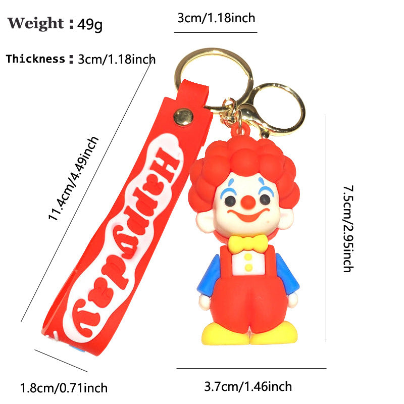 Wholesale Cute Cartoon PVC Keychain Circus Doll Pendant