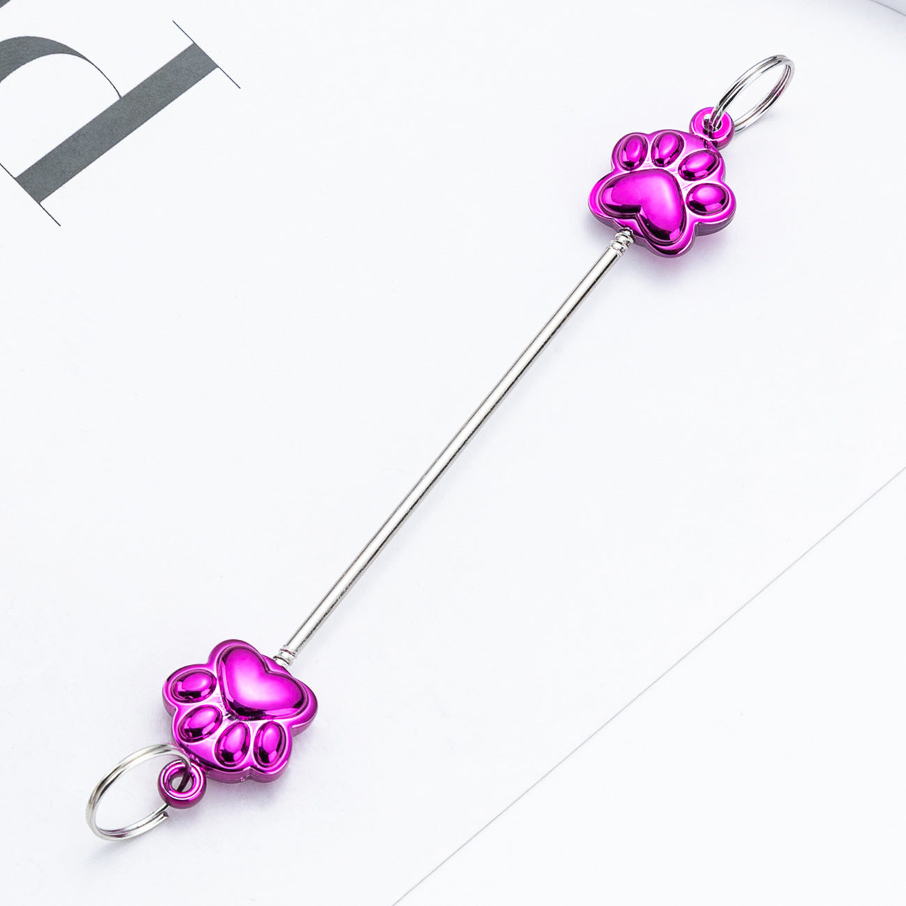 Wholesale Creative DIY multi-color cat paw  keychain