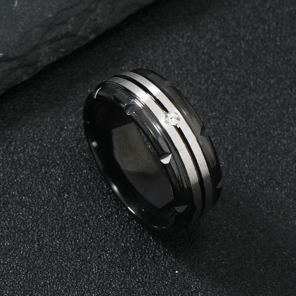 Wholesale Stainless Steel Ring Stitching Diamond Men's Rings ACC-RS-WangG002