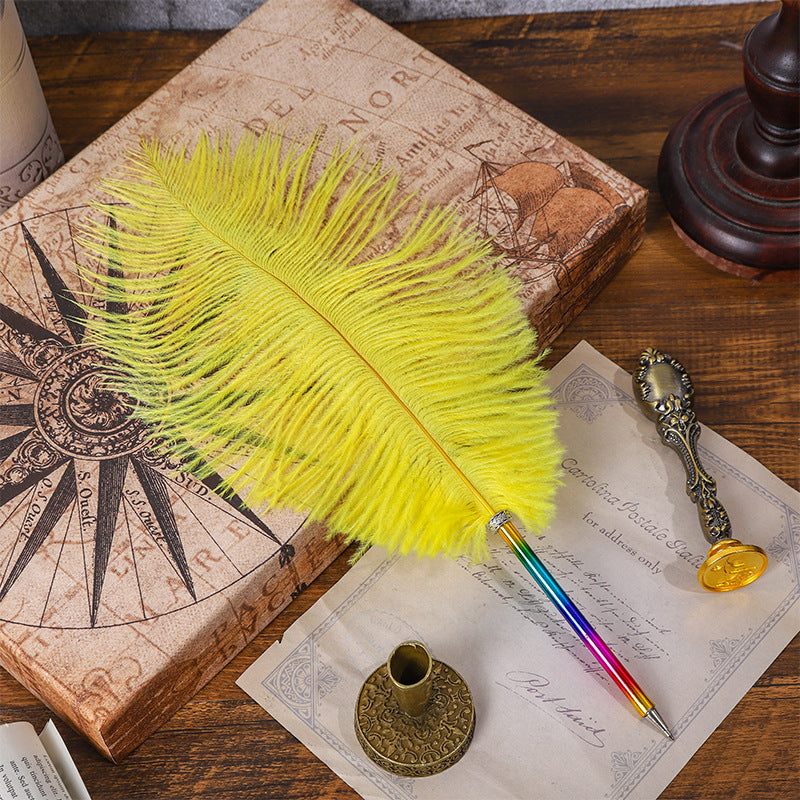 Wholesale Rainbow Color Feather Ballpoint Pen