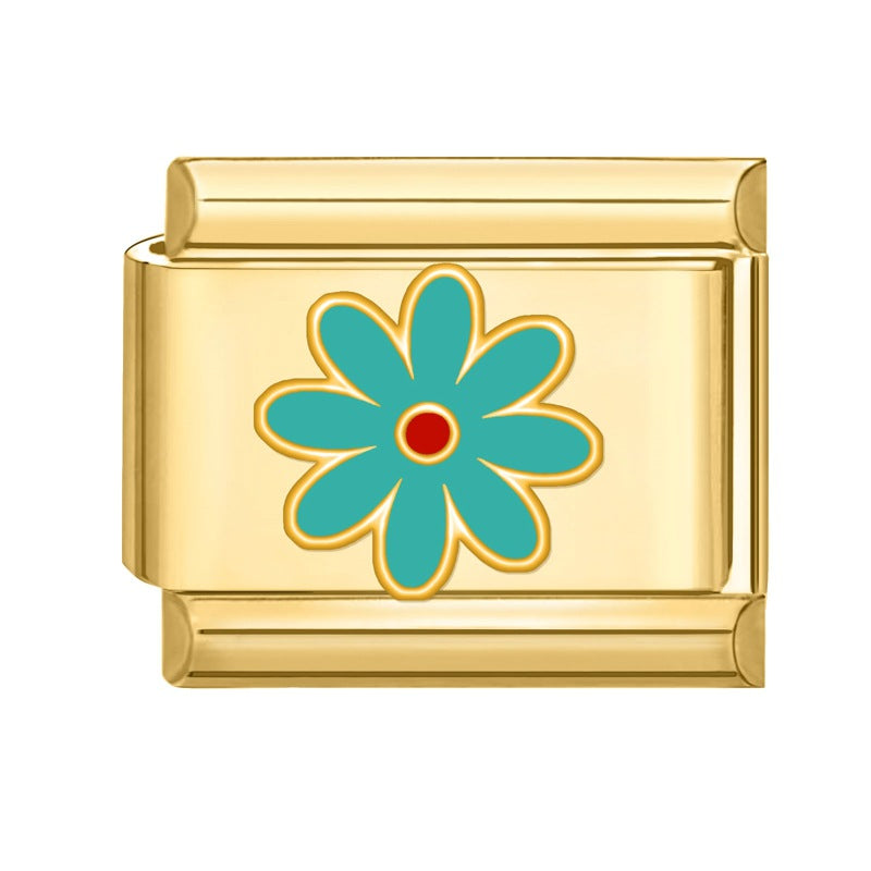 Wholesale 9mm Italian Charm Starter Bracelets DIY Flower Series Stainless Steel Composable Bracelet