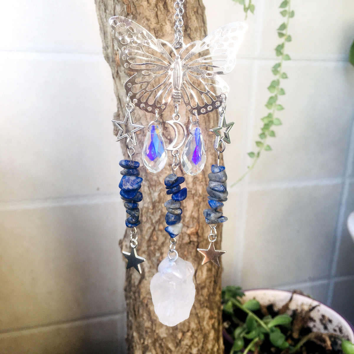 Wholesale Butterfly Energy Gravel Sun Catcher Wind Chime Crystal ACC-WS-RongGuan005