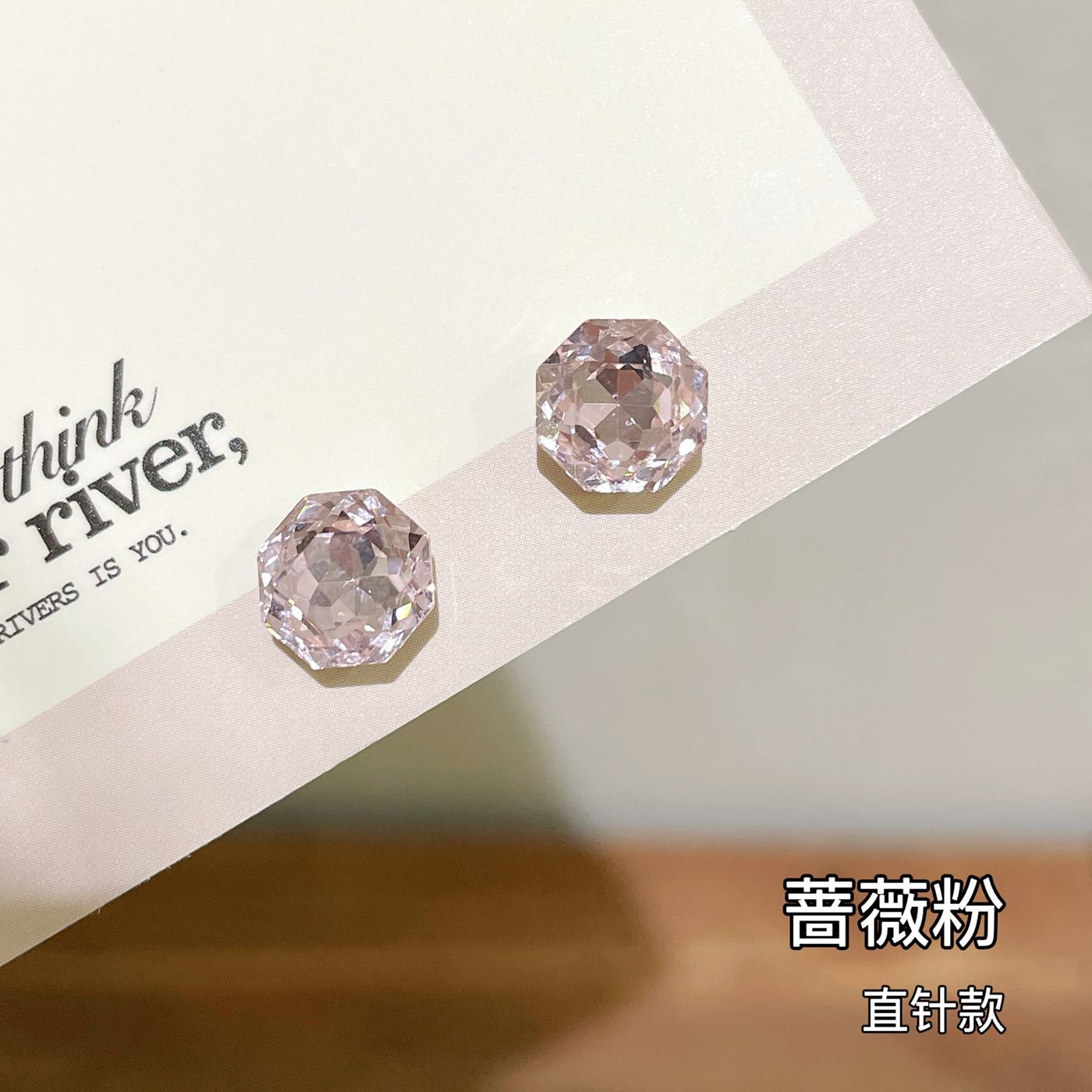Wholesale Eight-Sided Rose  Earrings