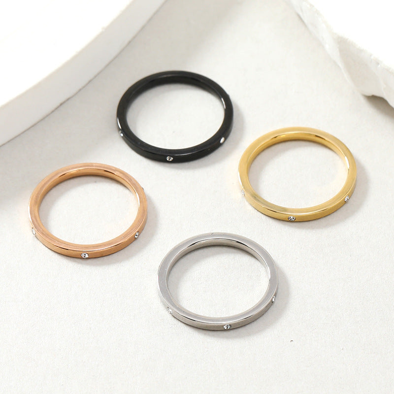 Wholesale Stainless Steel Micro Diamond Four Piece Rings Set ACC-RS-WangG008