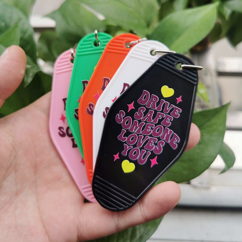 Wholesale Retro Hotel Plastic Tag Keychain ACC-KC-MeiXin015