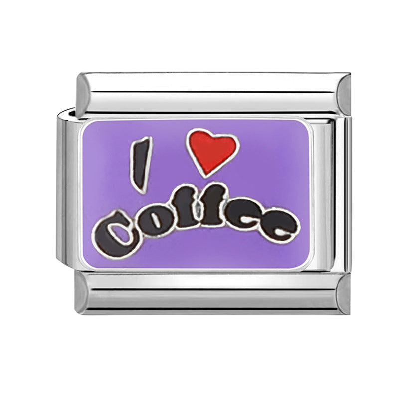 Wholesale Italian Charm Bracelet 9mm DIY Splicing Creative Pattern Stainless Steel Composable Bracelet