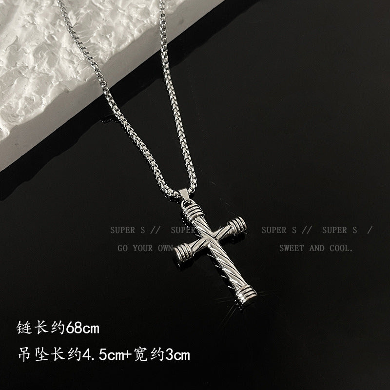 Wholesale Titanium Steel Non-fading Cross Necklaces ACC-NE-Leis009