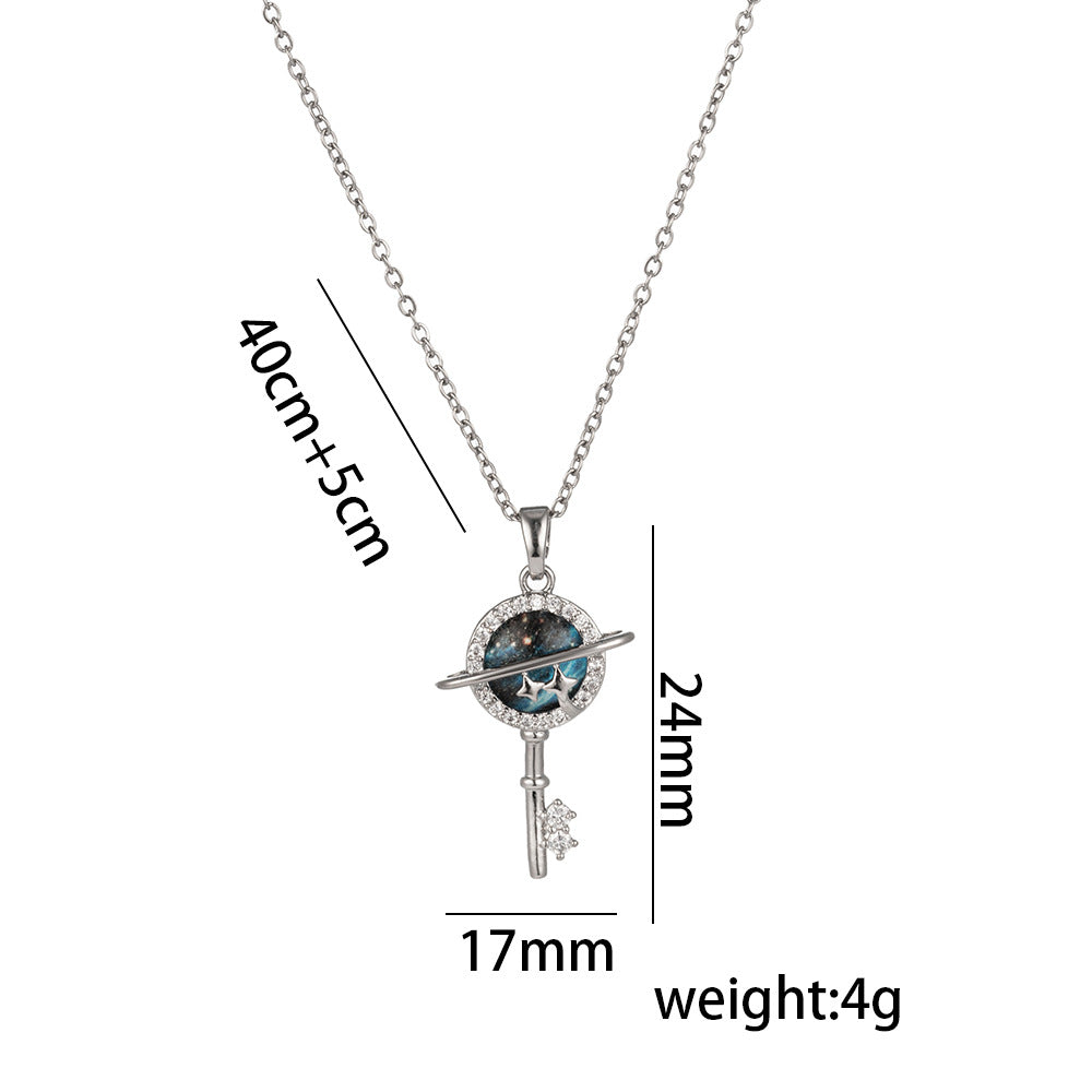 Wholesale Titanium Steel Necklace Planet Starry Sky Necklaces Clavicle Chain ACC-NE-Kucai002