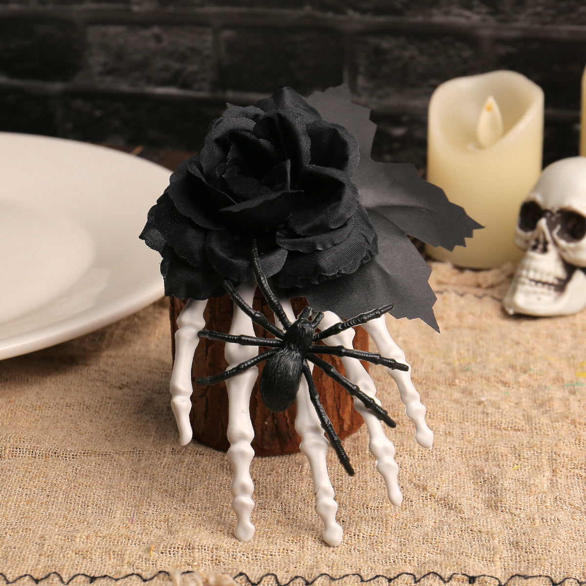 Wholesale  Black Rose Bone Claw Side Clip Hair Clips