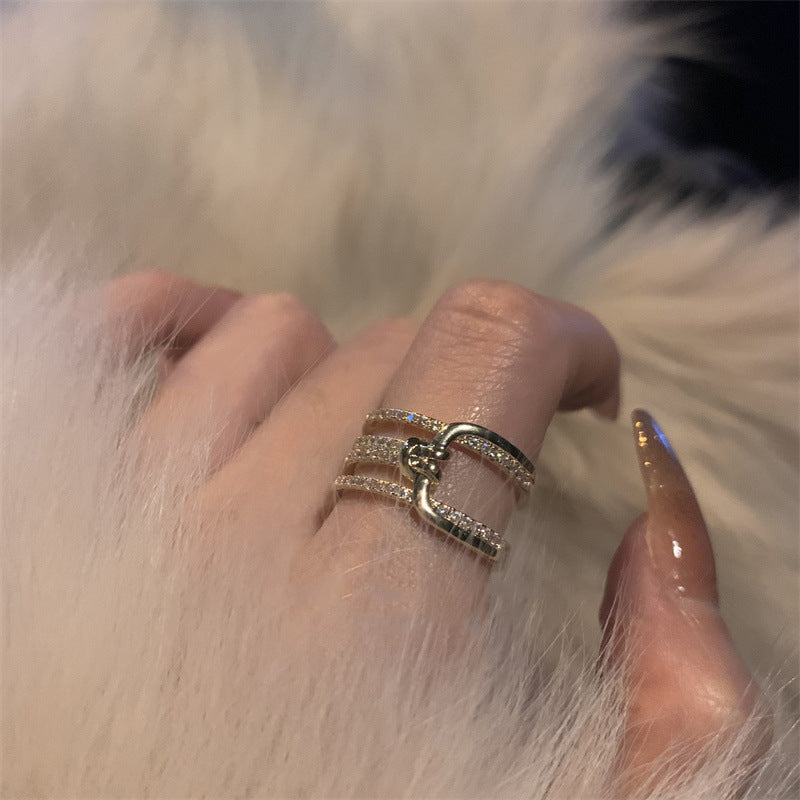 Wholesale light luxury multi-layer full diamond ring