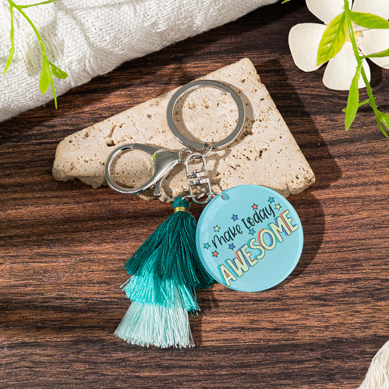 Wholesale Acrylic Gradient Tassel Keychain