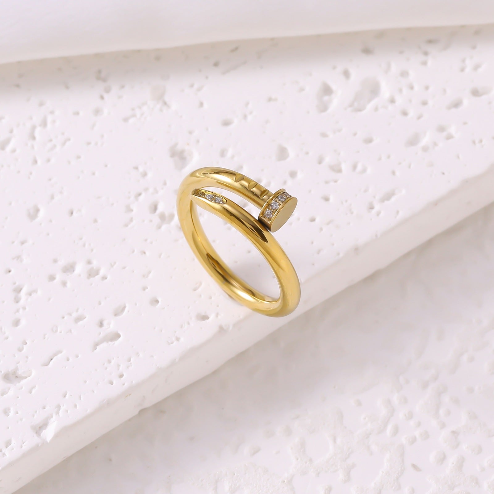 Wholesale Trendy Diamond Nail Couple Ring Everyday Fashion Accessory Gift