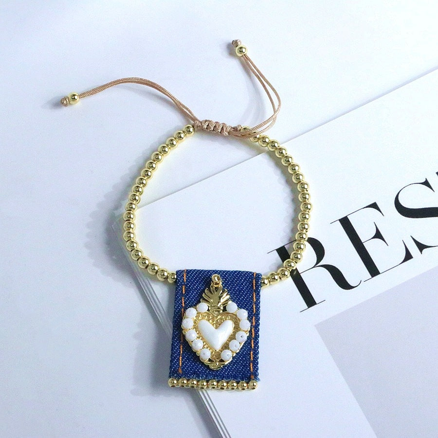 Wholesale Copper bead heart-shaped bracelet