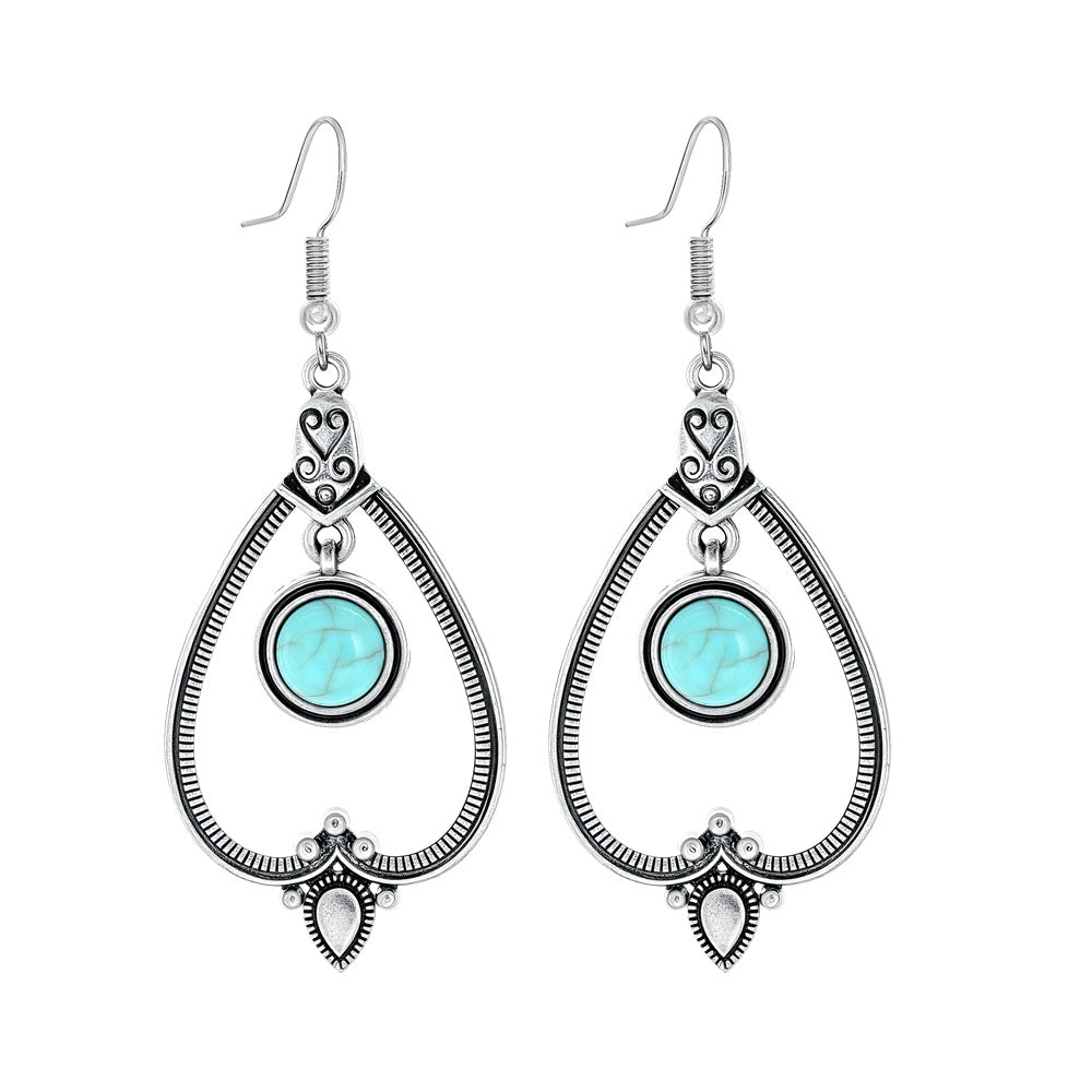 Wholesale Ethnic Style Geometric Acrylic Turquoise Earrings for Women Fashion Jewelry