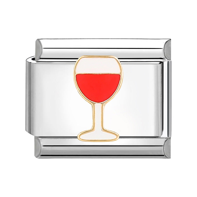 Wholesale Italian Charm Bracelet 9mm DIY Splicing Cute Cartoon Stainless Steel Composable Bracelet