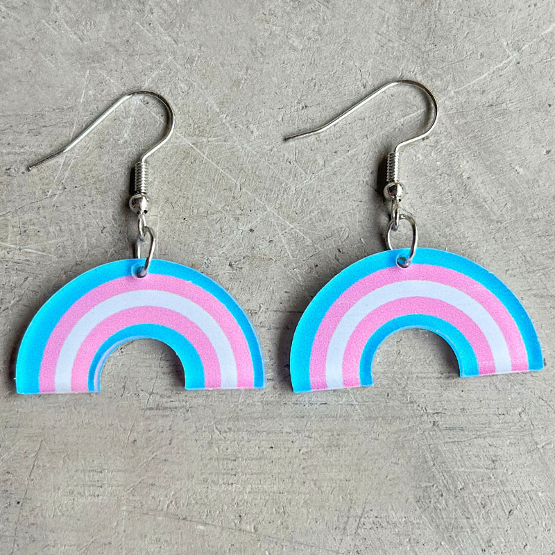 Wholesale 2 Pairs/pack LGBT Rainbow Geometric Shape Acrylic Earrings