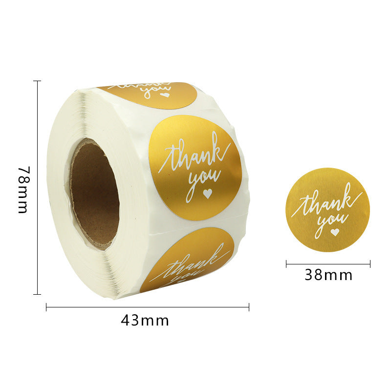 Wholesale 500pcs Gift envelope stickers kraft paper self-adhesive gold-stamped round roll stickers