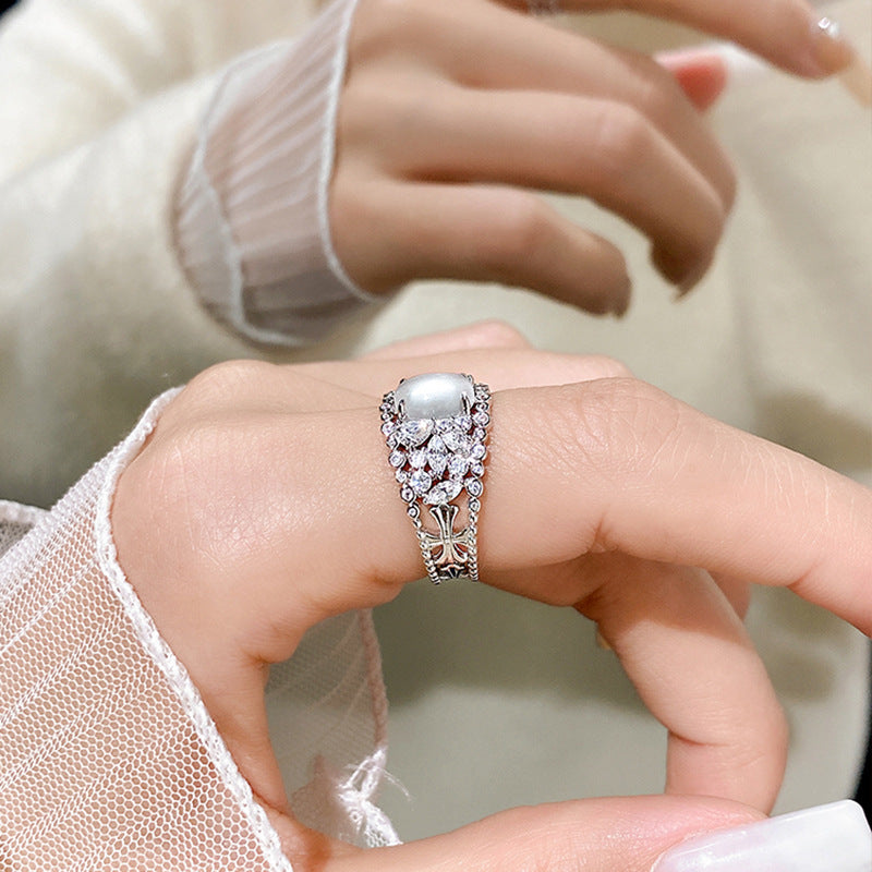 Wholesale Super Sparkling Zirconia Cat's Eye Open Ring ACC-RS-KJ001