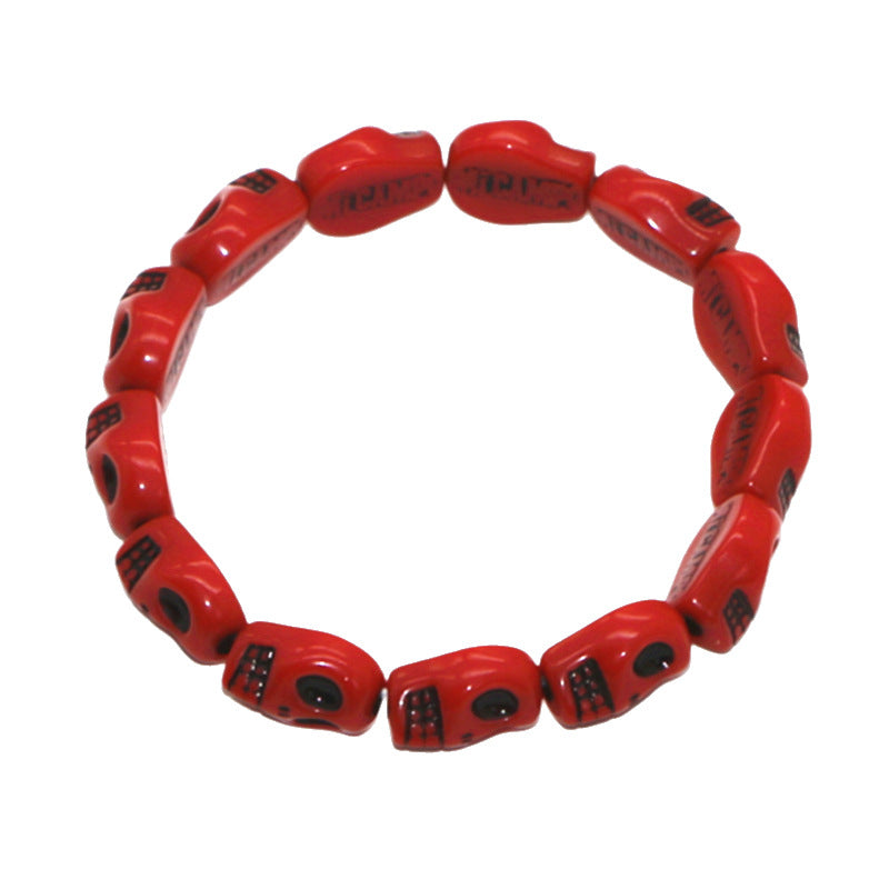Wholesale Acrylic Punk Beaded Skull Bracelets