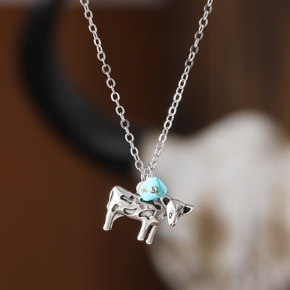 Wholesale Retro Ethnic Style Turquoise Necklace with 3D Design,  Everyday Fashion Accessory