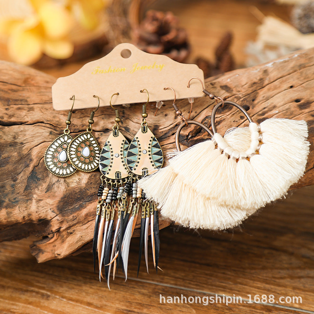 Wholesale Zinc Alloy Ethnic Style Hand woven Earrings Fashion Accessory Gift