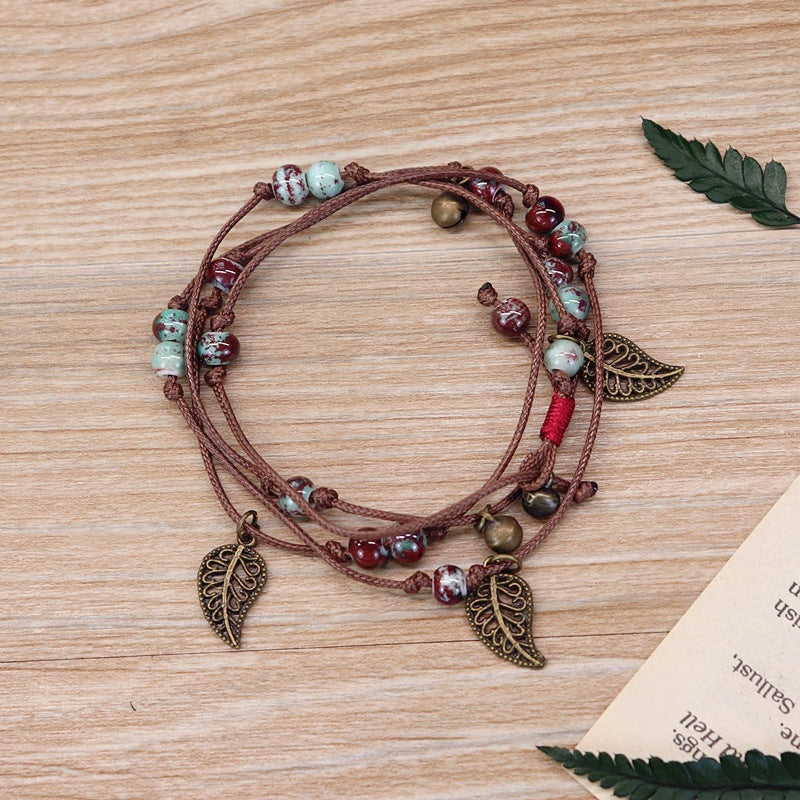 Wholesale Vintage Bohemian Forest Style Ceramic Bracelet Multi-circle Bracelet Layered Bracelet Set ACC-BT-Luox001