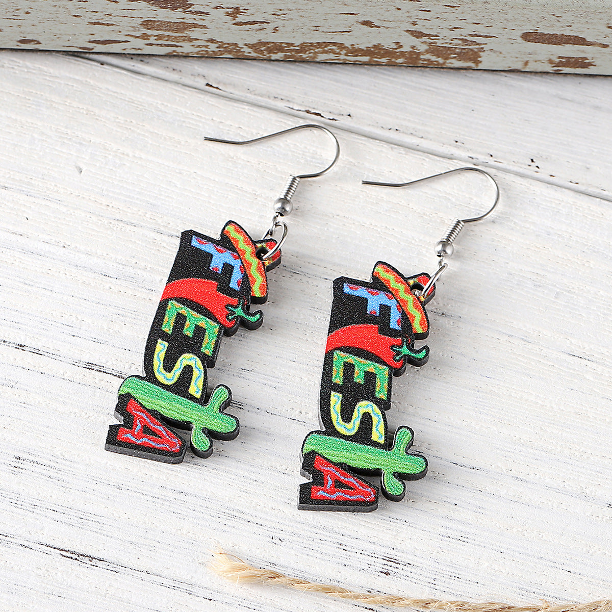 Wholesale Mexico Five-Five Festival of the Dead Cactus Fiesta Pendant Earrings