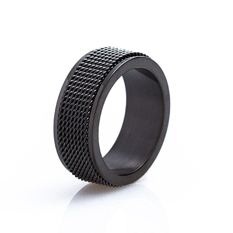 Wholesale  8mm Men's Titanium Steel Rotatable Ring