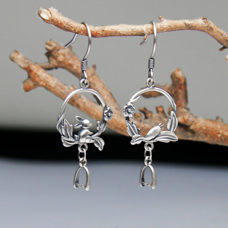 Wholesale 925 Sterling Silver Rabbit Carrot Earrings