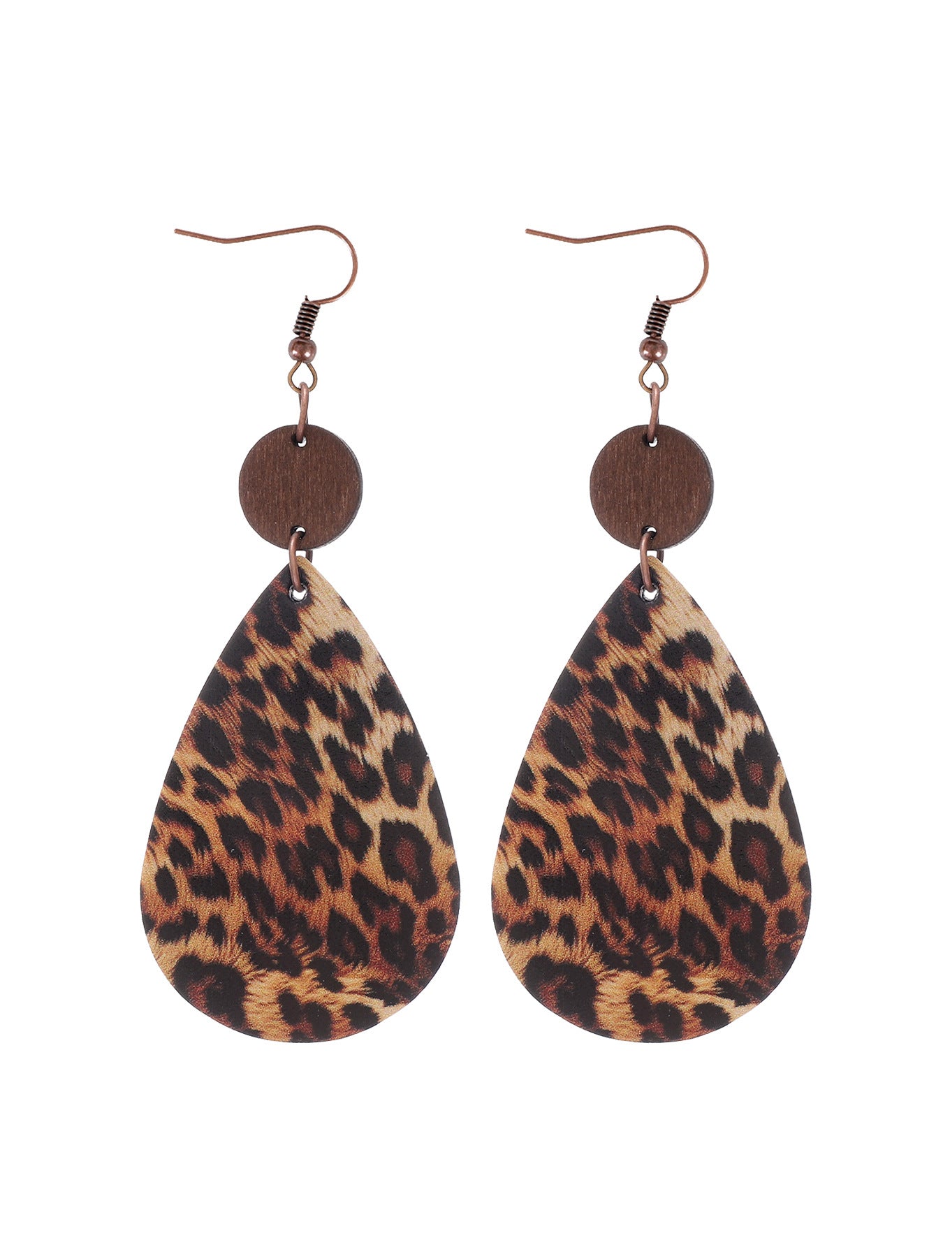 Wholesale  Irregular Graphic Cactus Pattern Leather Earrings