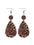 Wholesale  Irregular Graphic Cactus Pattern Leather Earrings