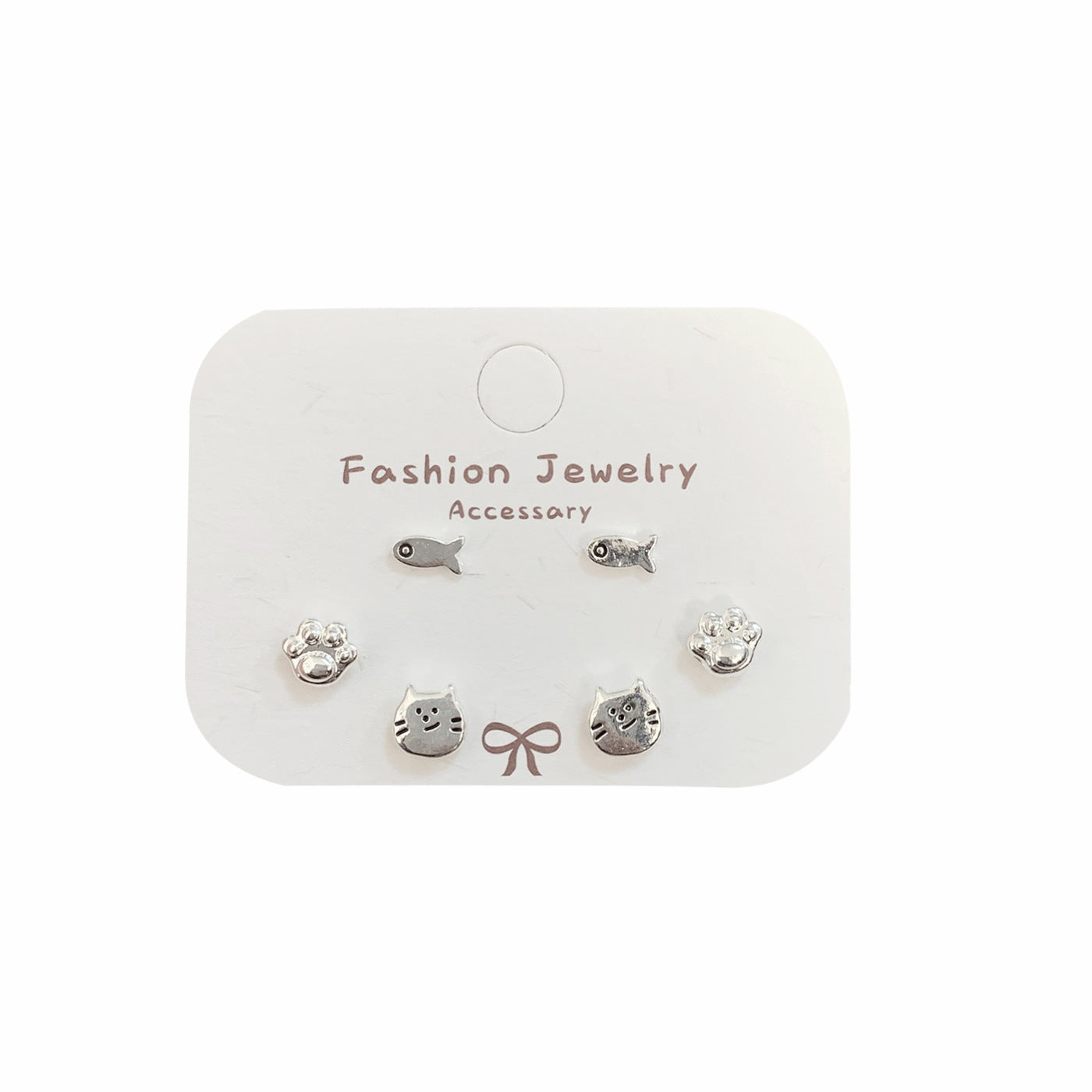 Wholesale Cute cartoon silver needle earrings with a small design