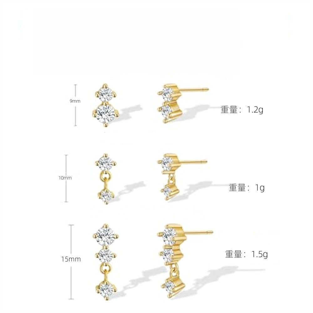 Wholesale Geometric Diamond Ear Nails Earrings
